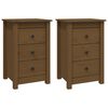 vidaXL Tables de chevet 2 pcs Marron miel 40x35x61,5 cm Pin solide