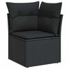vidaXL Salon de jardin avec coussins 9 pcs noir r&eacute;sine tress&eacute;e acacia