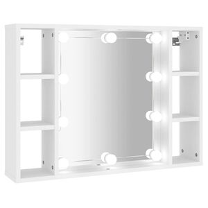 vidaXL Armoire &agrave; miroir avec LED Blanc 76x15x55 cm