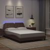 vidaXL Cadre de lit avec LED sans matelas Zadar marron 140x190 cm
