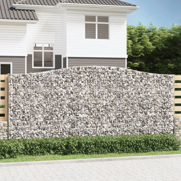 vidaXL Paniers &agrave; gabions arqu&eacute;s 8 pcs 400x30x180/200 cm Fer galvanis&eacute;