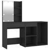 vidaXL Coiffeuse &agrave; LED avec armoire noir bois d'ing&eacute;nierie