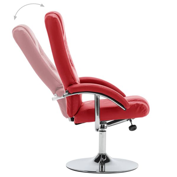 vidaXL Fauteuil inclinable avec repose-pied Rouge Similicuir