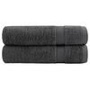 vidaXL Serviettes de douche de qualit&eacute; sup. SOLUND 2 pcs anthracite