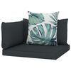 vidaXL Coussins de canap&eacute; palette lot de 4 Anthracite Tissu