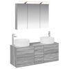 vidaXL Ensemble de mobilier de salle de bain 4 pc Sonoma gris