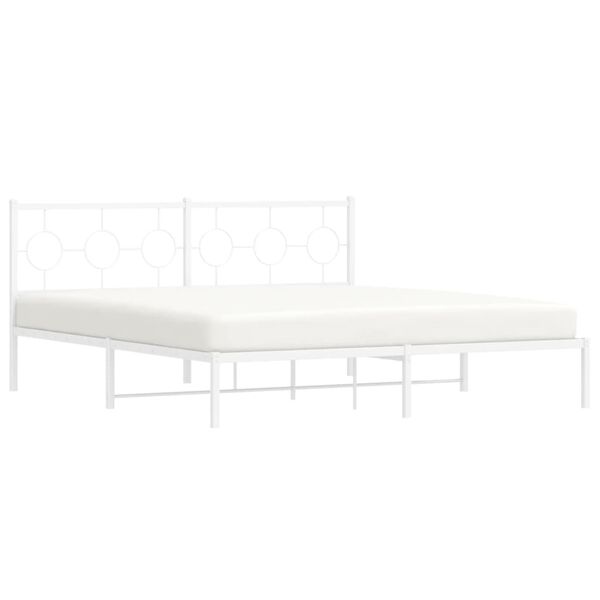vidaXL Cadre de lit métal sans matelas et tête de lit blanc 183x213 cm
