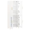 vidaXL Buffet haut Blanc 69,5x34x180 cm Bois d'ing&eacute;nierie