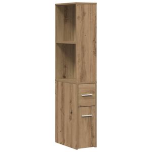 vidaXL Armoire de salle de bain &eacute;troite avec roulettes ch&ecirc;ne artisanal