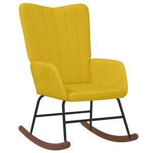 vidaXL Chaise &agrave; bascule Jaune moutarde Velours