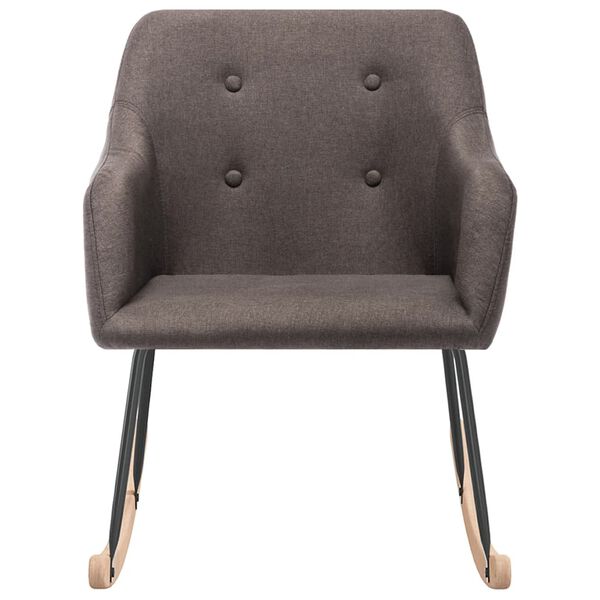 vidaXL Chaise &agrave; bascule Taupe Tissu