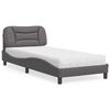 vidaXL Lit avec matelas Hvar gris 90x190 cm similicuir