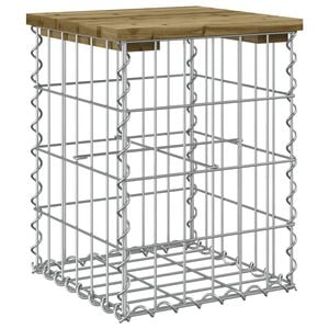 vidaXL Banc de jardin design gabion 33x31x42 cm bois de pin impr&eacute;gn&eacute;
