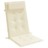 vidaXL Coussins de chaise &agrave; dossier haut lot de 6 cr&egrave;me tissu oxford