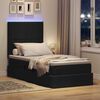 vidaXL Lit avec rangement et LED avec LED Noir 90 x 200 cm Polyester