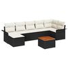 vidaXL Ensemble de canap&eacute; de jardin avec coussin 8 pcs Noir polyrotin