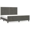 vidaXL Cadre de lit sans matelas gris fonc&eacute; velours