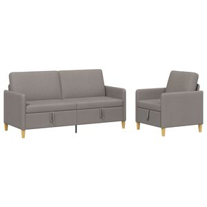 vidaXL Canap&eacute; avec rangement 2 pcs Taupe Polyester