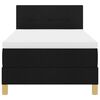 vidaXL Lit &agrave; ressorts avec matelas Noir 90 x 200 cm tissu