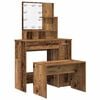 vidaXL Ensemble de coiffeuse avec LED vieux bois bois d'ing&eacute;nierie