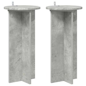 vidaXL Support de Plante 2 pi&egrave;ces Gris b&eacute;ton 29,5 x 29,5 x 60 cm