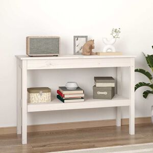 vidaXL Table console Blanc 110x40x75 cm Bois de pin solide