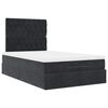 vidaXL Cadre de lit ottoman avec matelas noir 120x190 cm tissu