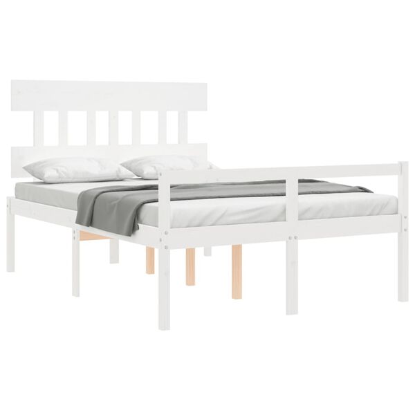 vidaXL Lit pour personne &acirc;g&eacute;e sans matelas blanc 140x190cm bois massif