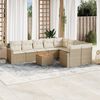 vidaXL Salon de jardin avec coussins 10 pcs beige r&eacute;sine tress&eacute;e