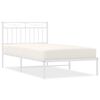 vidaXL Cadre de lit m&eacute;tal sans matelas et t&ecirc;te de lit blanc 100x190 cm