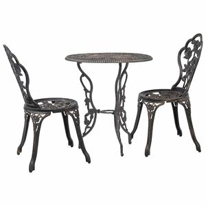 vidaXL Salon de bistro 3 pcs Aluminium coul&eacute;