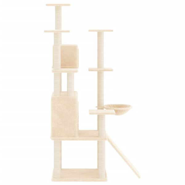 vidaXL Arbre à chat avec griffoirs en sisal Crème 154 cm