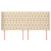 vidaXL T&ecirc;te de lit avec oreilles Cr&egrave;me 183x16x118/128 cm Tissu