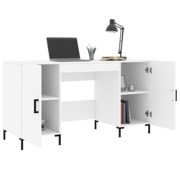 vidaXL Bureau blanc 140x50x75 cm bois d'ingénierie