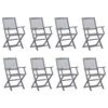 vidaXL Chaises pliables d'ext&eacute;rieur lot de 8 et coussins Bois d'acacia