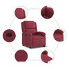 vidaXL Fauteuil inclinable Rouge bordeaux Tissu