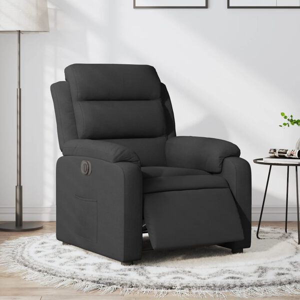 vidaXL Fauteuil inclinable &eacute;lectrique Noir Tissu