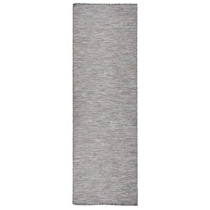 vidaXL Tapis &agrave; tissage plat d'ext&eacute;rieur 80x250 cm Marron et bleu