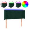 vidaXL T&ecirc;te de lit &agrave; LED Vert fonc&eacute; 83x16x78/88 cm Velours