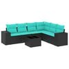 vidaXL Ensemble de canap&eacute; de jardin 7 pcs avec coussins noir r&eacute;sine tress&eacute;e