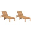 vidaXL Chaises longues lot de 2 Bois de teck solide