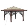 vidaXL Abri de jardin avec 4 parois 3,3 x 3,3 m Cr&egrave;me et marron