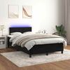 vidaXL Sommier &agrave; lattes de lit et matelas LED noir 120x190 cm velours