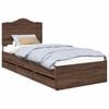 vidaXL Cadre de lit avec tiroir Ch&ecirc;ne brun 90 x 190 cm Bois Ing&eacute;nierie