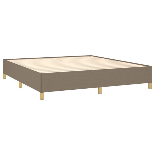 vidaXL Sommier &agrave; lattes de lit avec matelas Taupe 160x200 cm Tissu