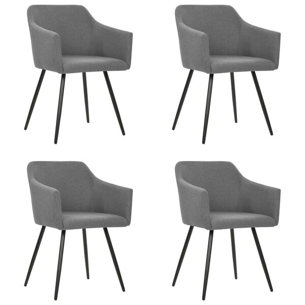 vidaXL Chaises &agrave; manger lot de 4 gris clair tissu
