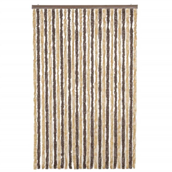 vidaXL Rideau anti-mouches marron fonc&eacute; et beige 118x220 cm chenille