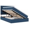 vidaXL Lit de rangement LED avec matelas Bleu 140 x 200 cm Tissu