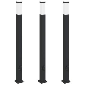 vidaXL Borne lumineuse avec sortie lot de 3 110 cm noire IP44