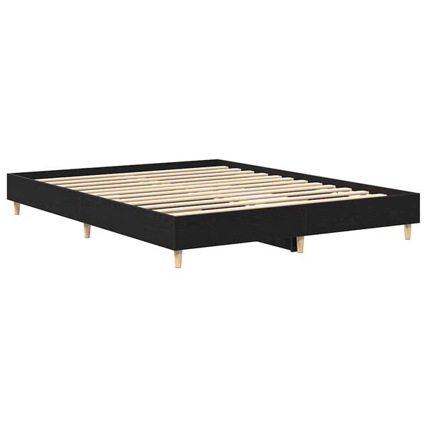 vidaXL Cadre de lit Ch&ecirc;ne noir 203 x 153 x 25 cm Bois d'ing&eacute;nierie